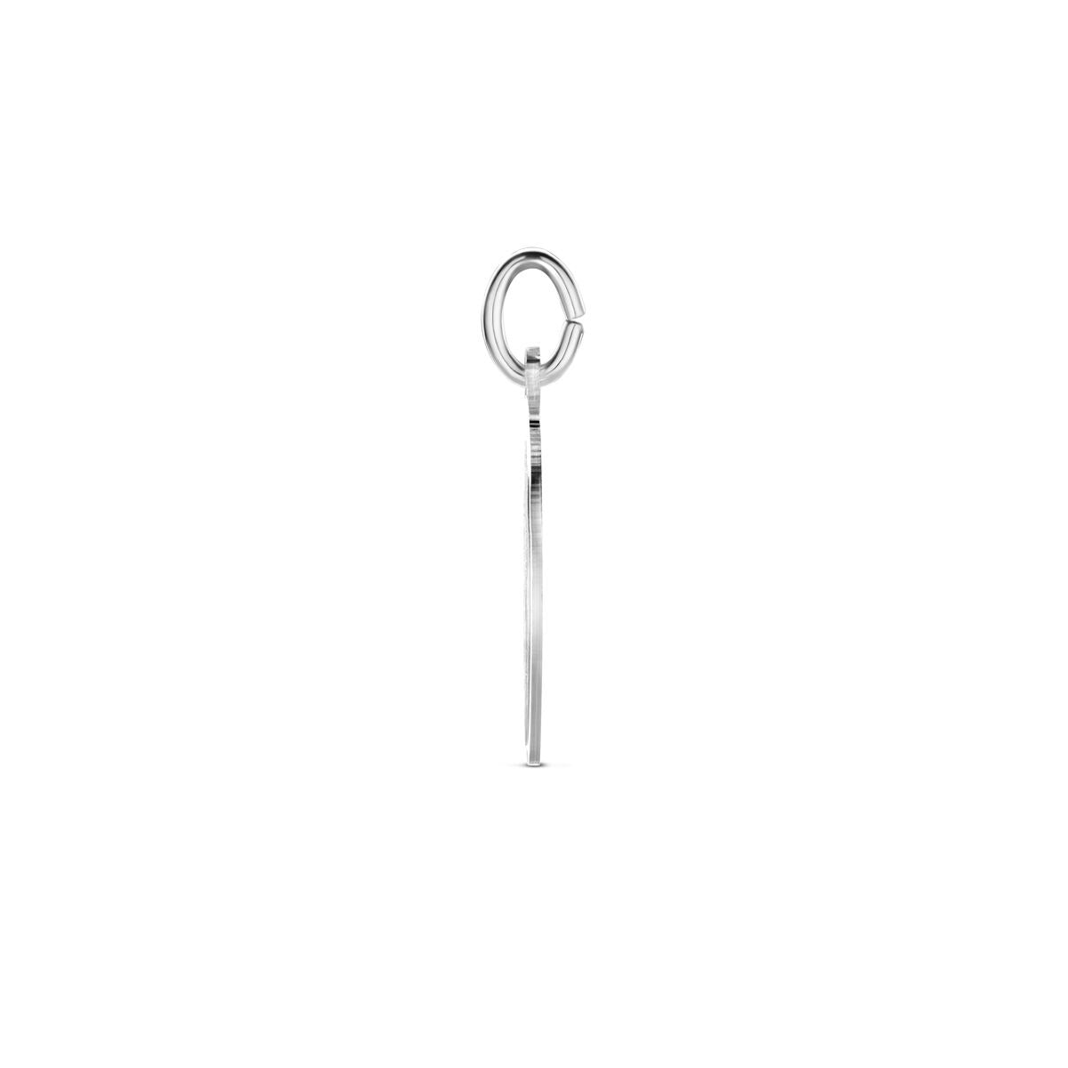 Silberner ovaler Gravur-Anhänger – rhodiniertes 925er Silber, matt/diamantiert, 24 x 12 mm