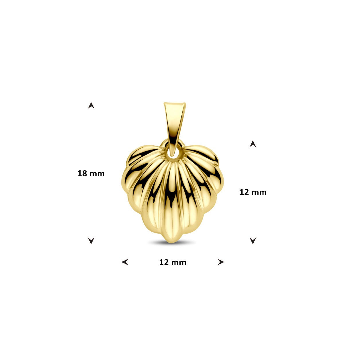 14k Gelbgold Herzanhänger 18 mm