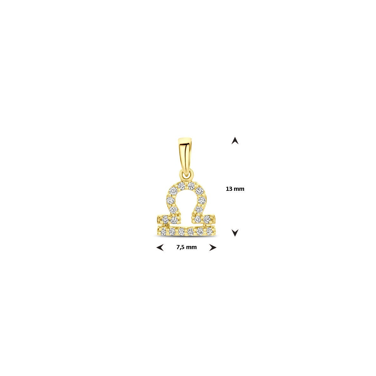 14 Karat Gelbgold Sternzeichen Anhänger mit Diamant