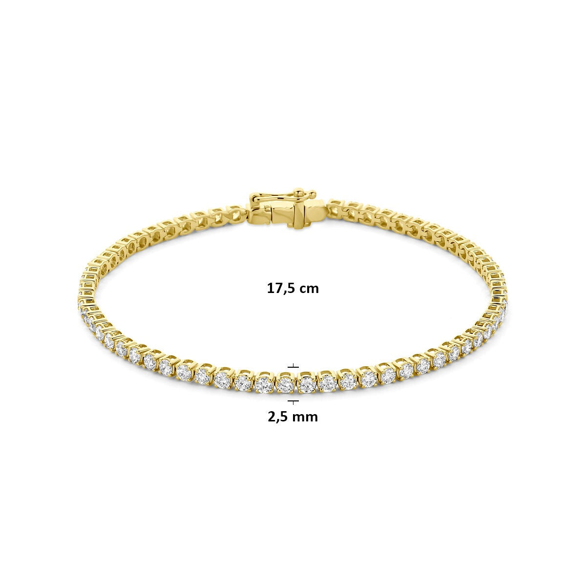 14 Karat Gold Tennisarmband mit im Labor gezüchteten Diamanten