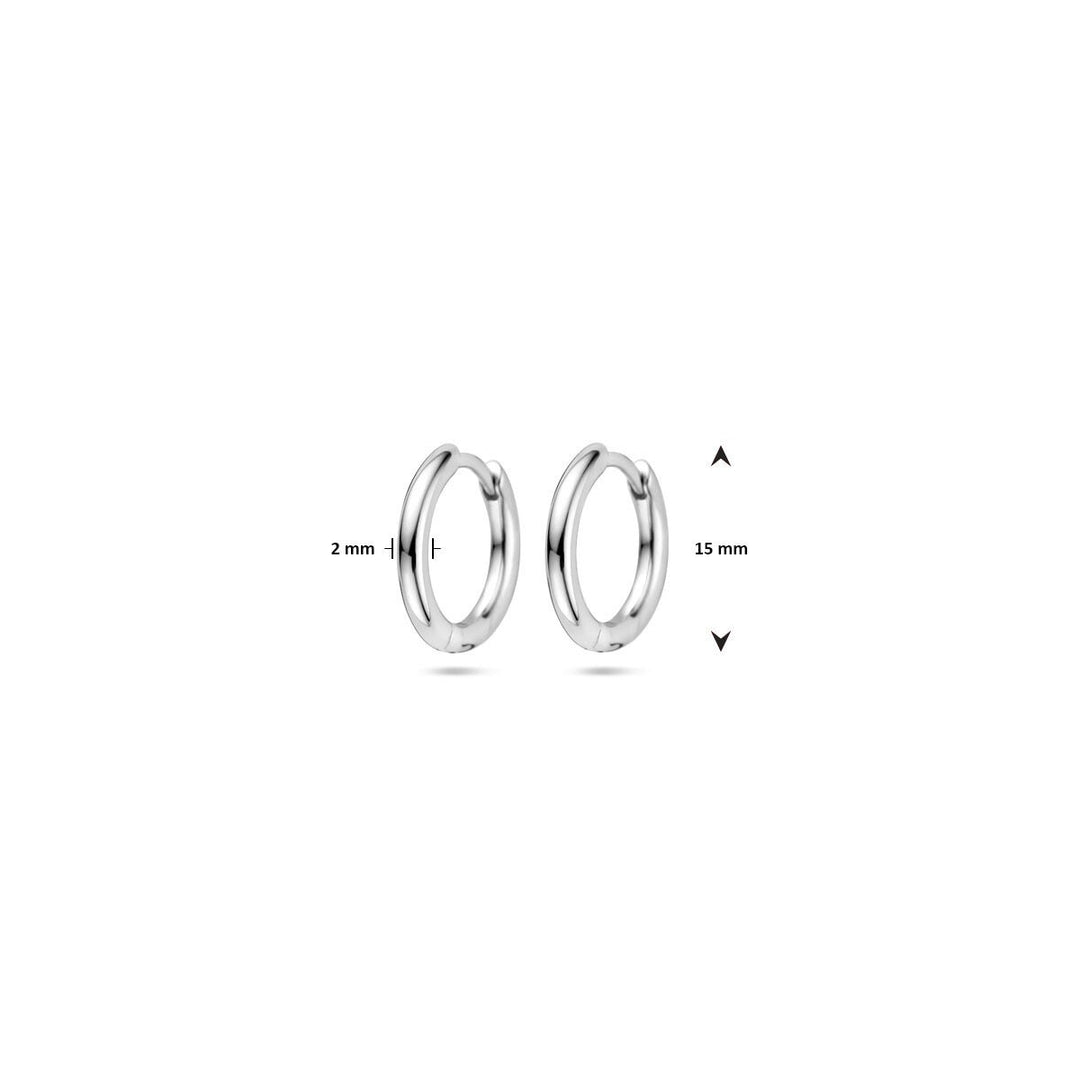 Klappohrringe rund 2,0 mm rhodiniertes Silber