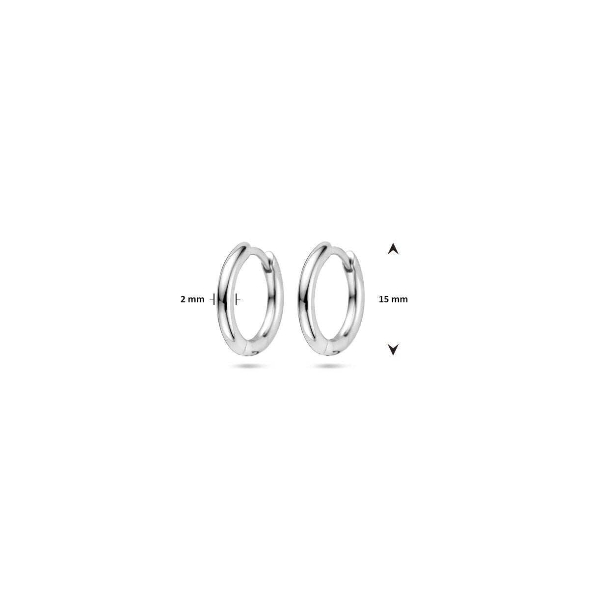 Klappohrringe rund 2,0 mm rhodiniertes Silber