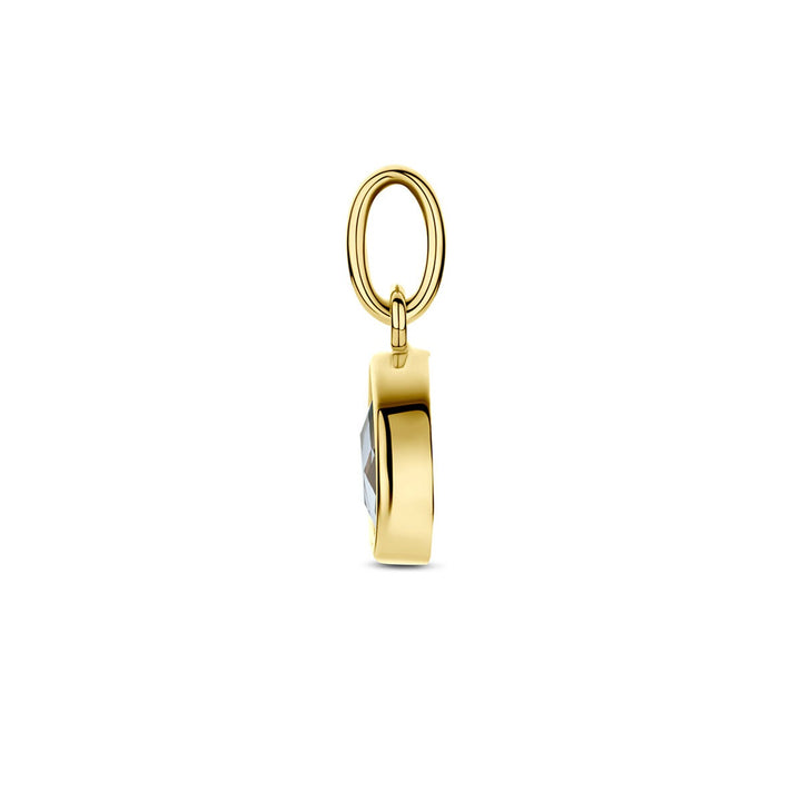 9k Geelgouden hanger met blauwe topaas