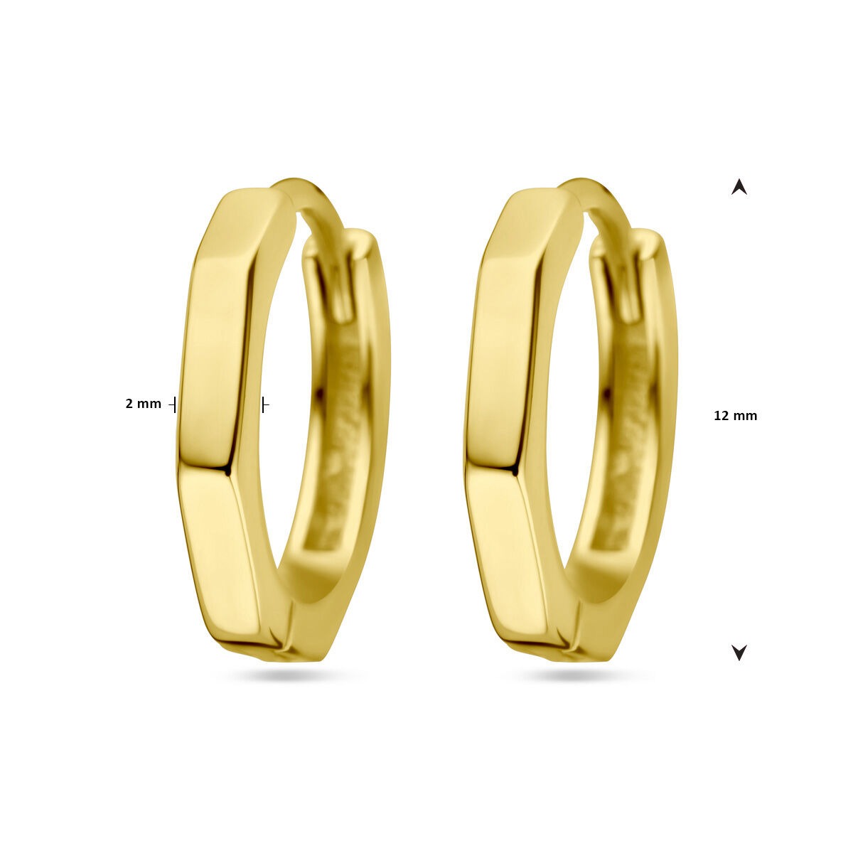 Vergoldete Klappcreolen – 12 mm