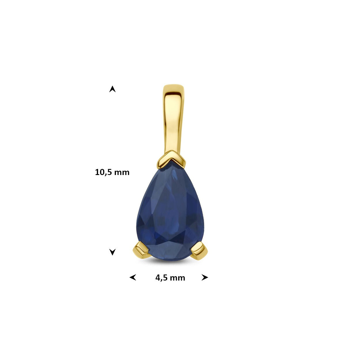 14 K Gelbgoldanhänger mit Saphir