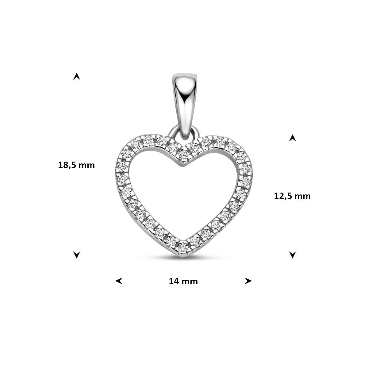 Rhodinierter 925er Silberanhänger mit Zirkonia-Entourage