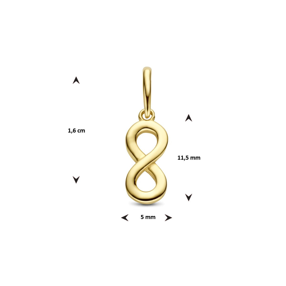 9-karätiger Gelbgold-Infinity-Anhänger – symbolischer Damenschmuck für ewige Verbundenheit