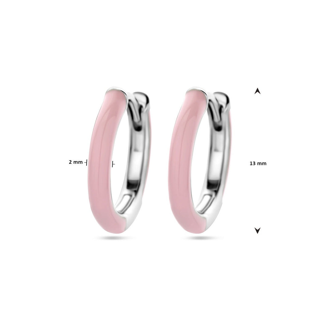 Ohrhänger rosa Emaille, Silber rhodiniert