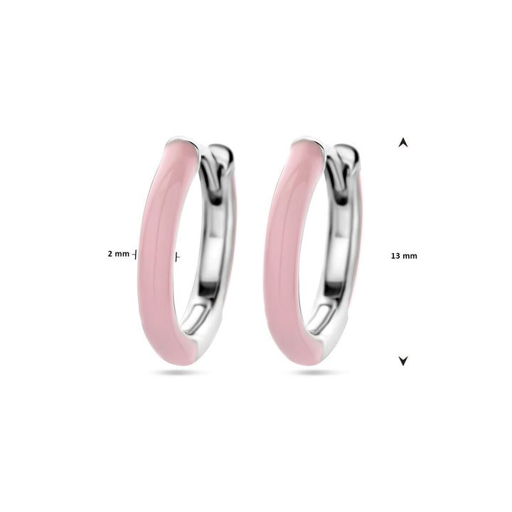 Ohrhänger rosa Emaille, Silber rhodiniert