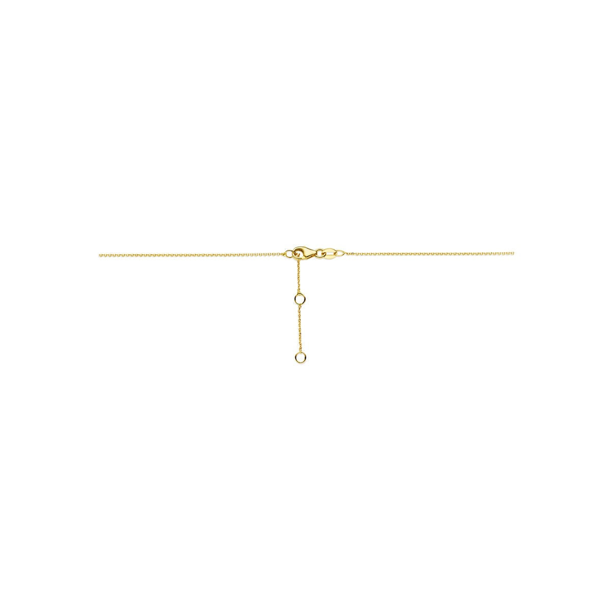 14K Gelbgoldkette mit Herz und Kreis, besetzt mit im Labor gezüchtetem Diamant 0,09 ct