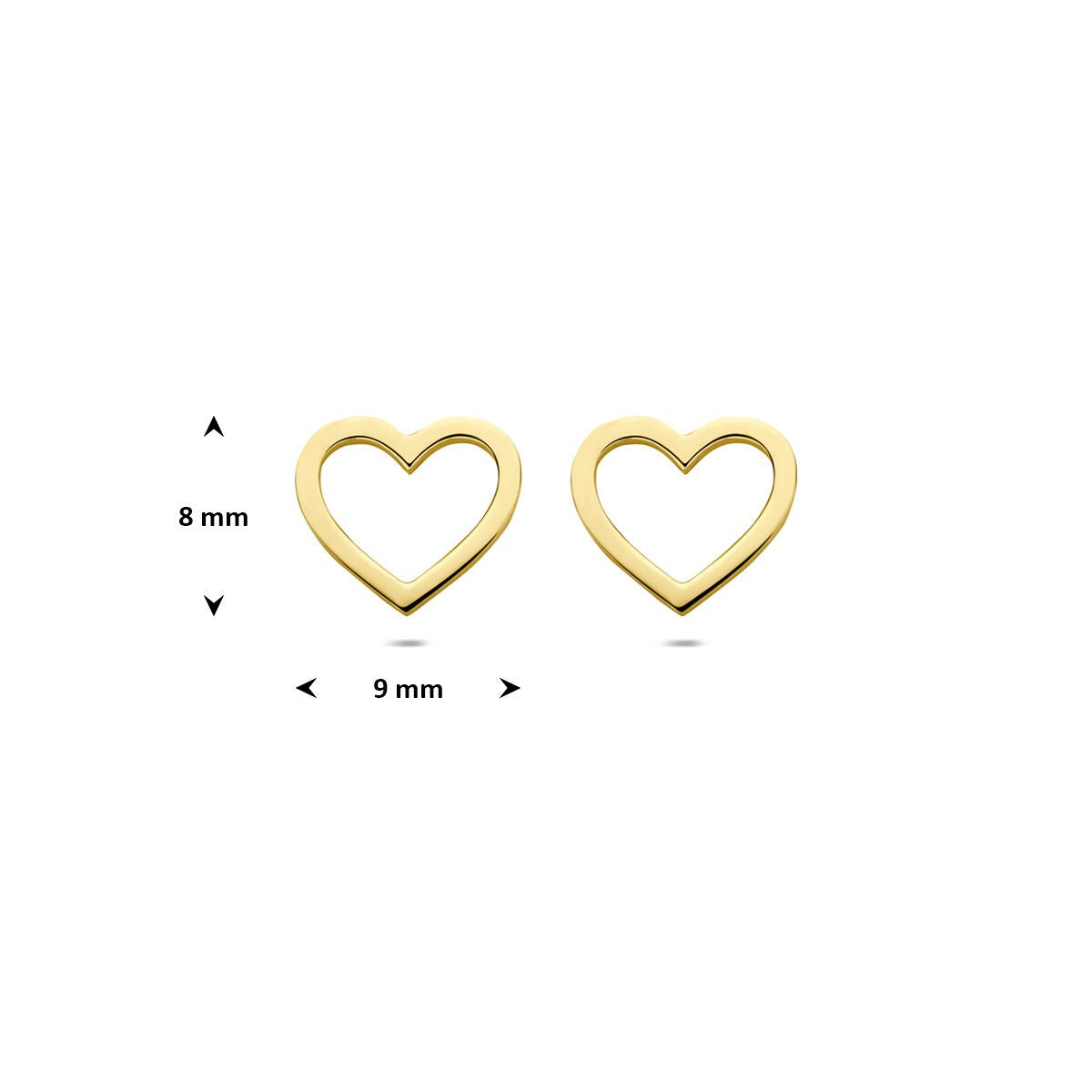 14K Gelbgold Herzohrstecker