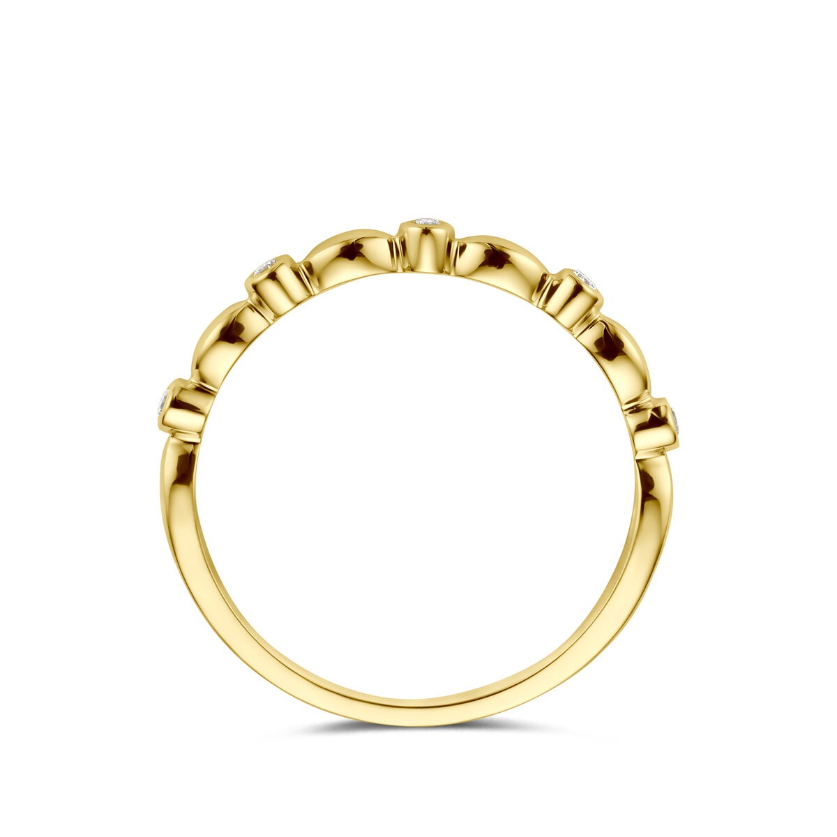 14k Damenring aus Gelbgold mit Diamant – raffinierter Solitär