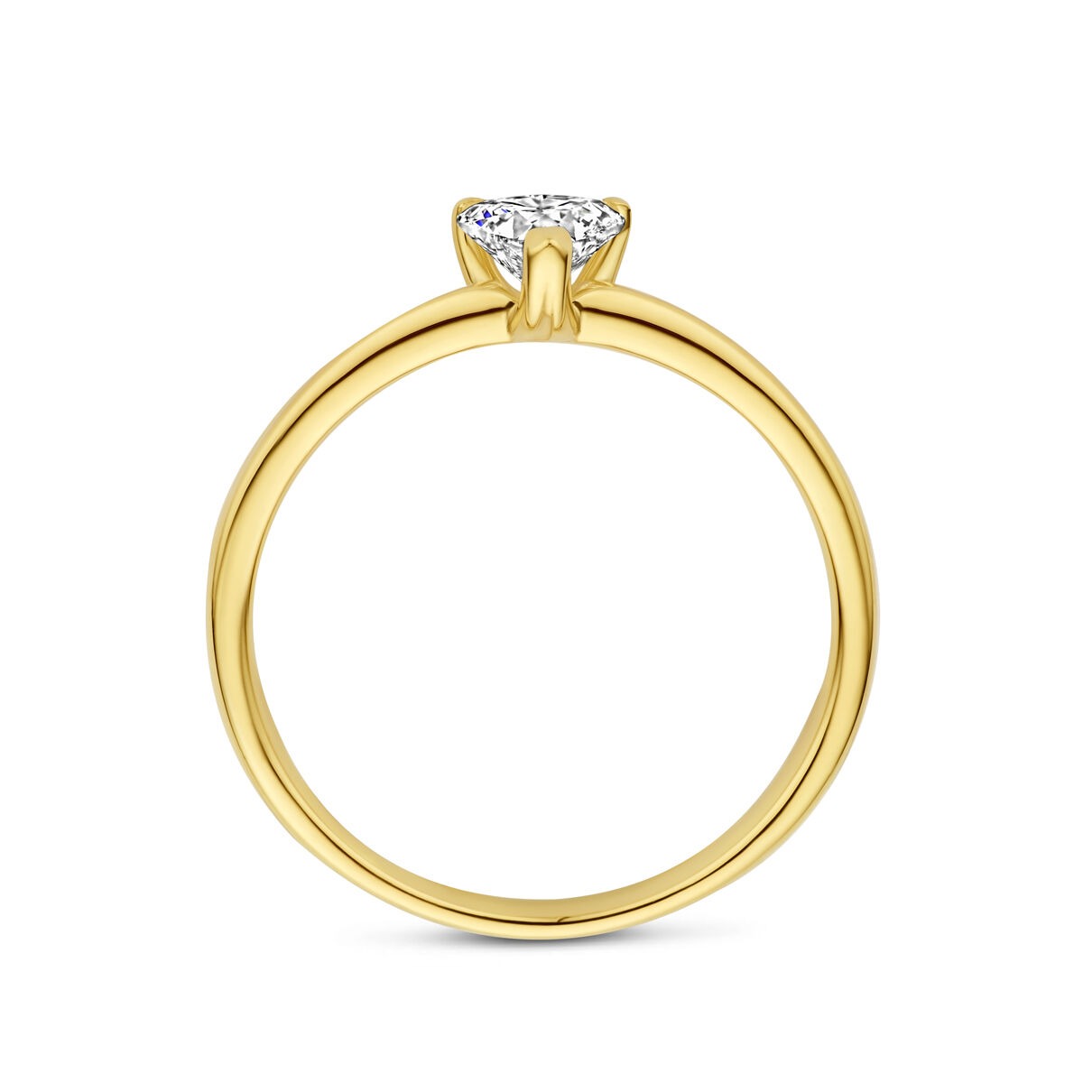14K Gelbgoldring mit herzförmigem Labordiamant 0,30 Karat