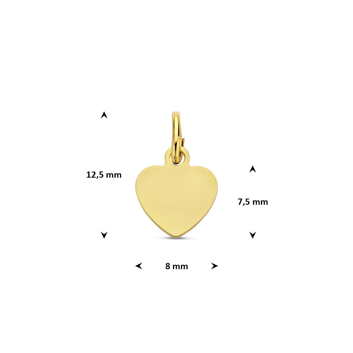 9-karätige Gelbgoldkette mit Herzanhänger