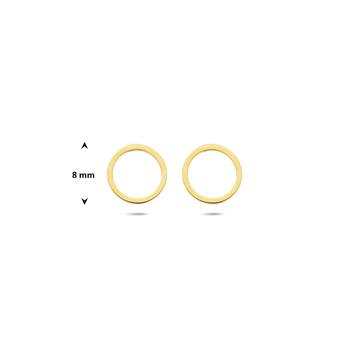 9k Gelbgold Ohrstecker Offener Kreis 8 mm