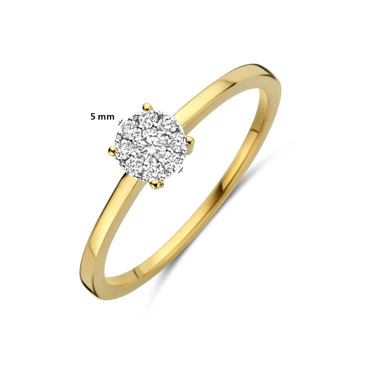 14k Bicolor Damenring mit Diamant – 0.13 ct