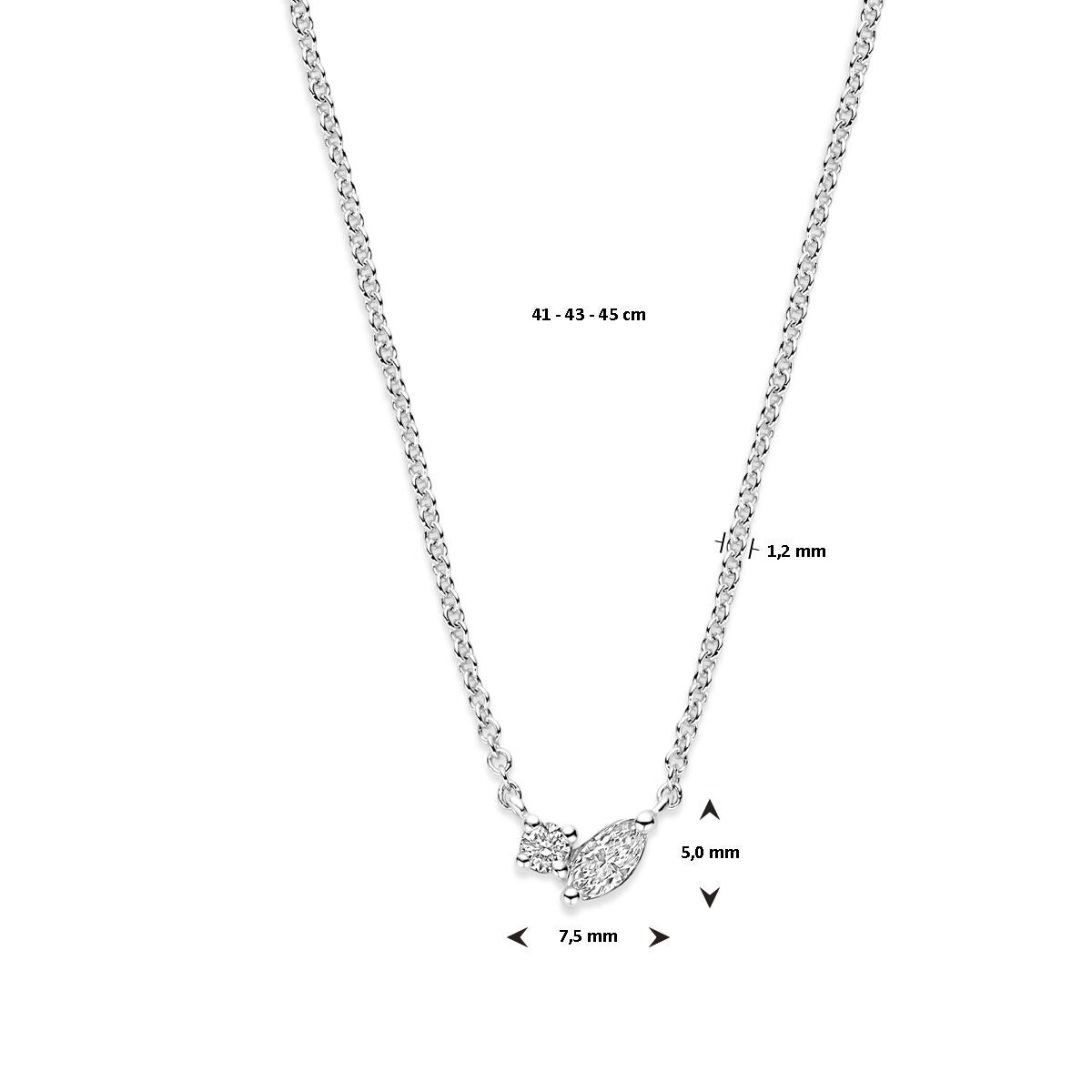 Damenhalskette aus Weißgold – 14k Collier mit Marquise-Diamant