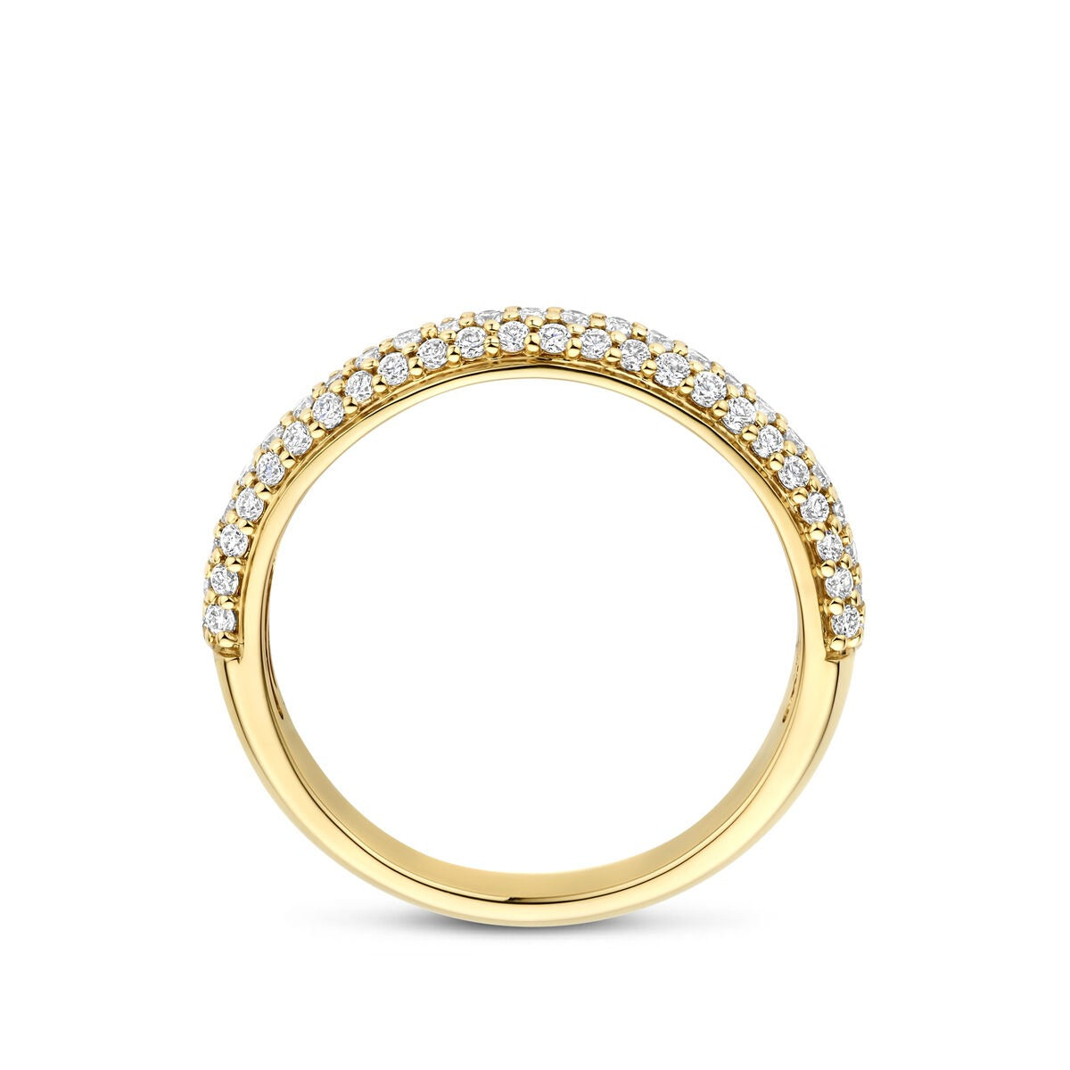 14 Karat Gelbgoldring mit Laborgezüchtetem Diamant 0.48 ct