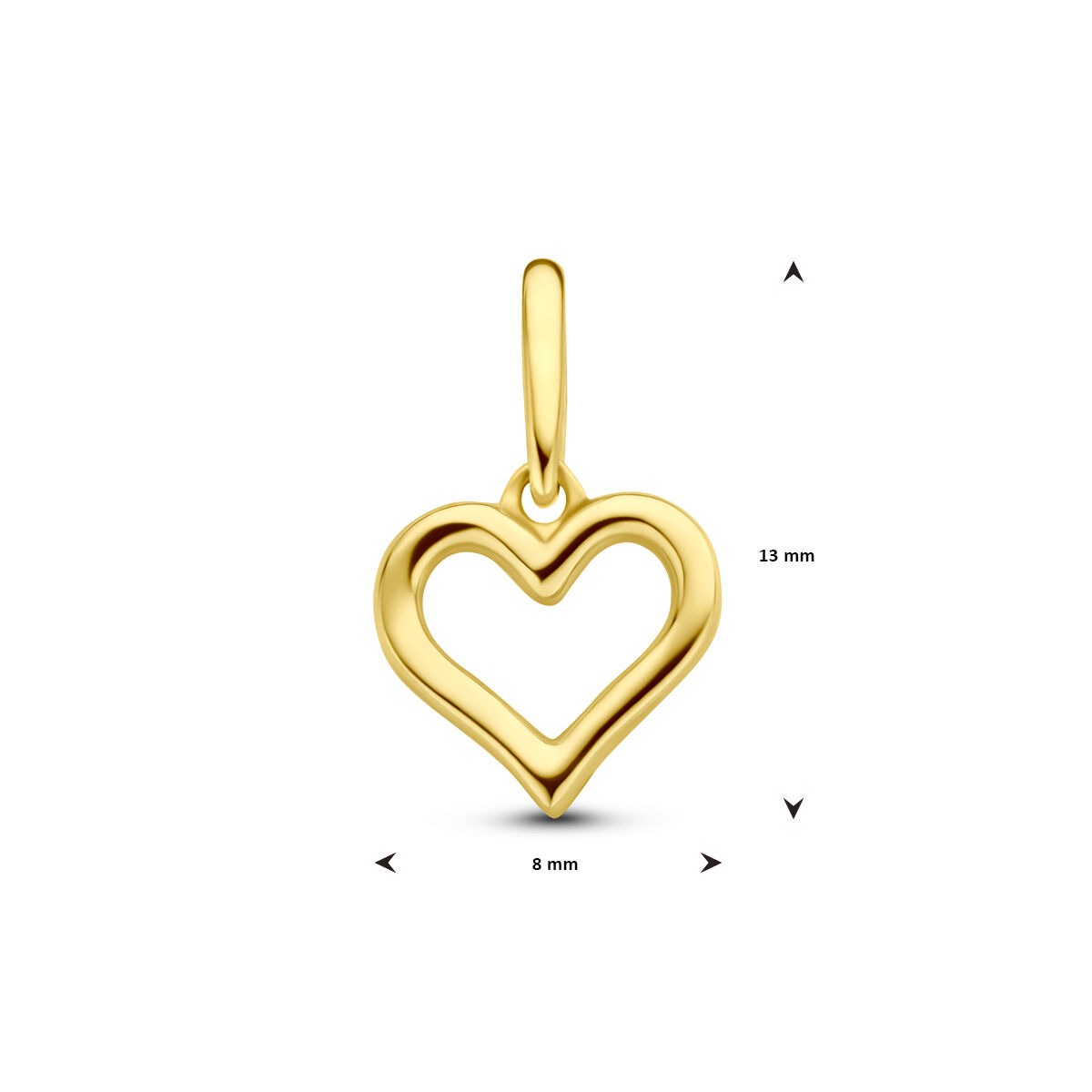 14k Gelbgold-Anhänger mit Herz – Symbol der Liebe