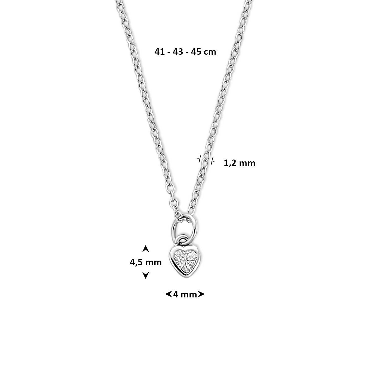 925 Silberkette mit Herzchen und Zirkonia