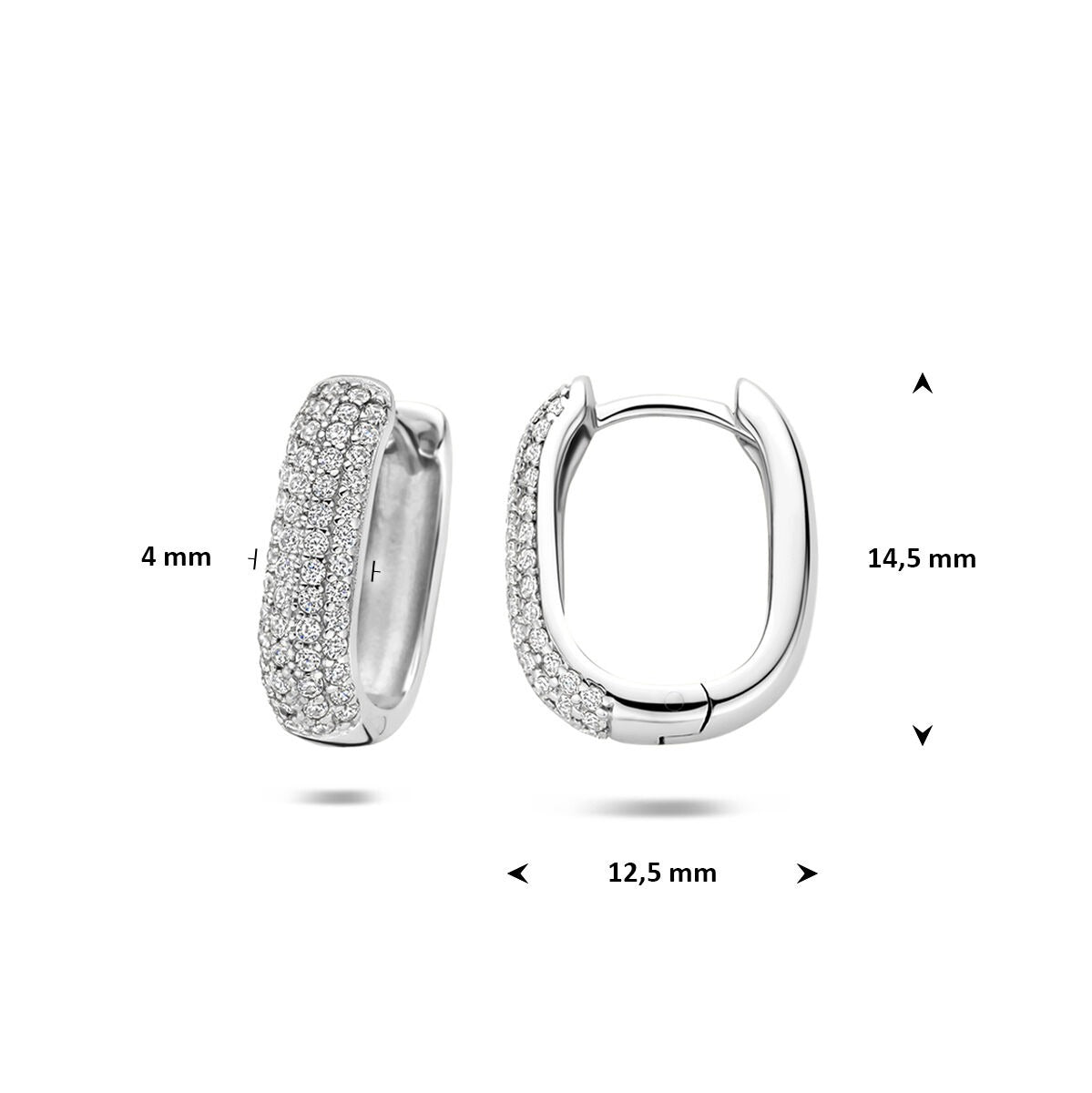 Rhodinierte Ohrringe aus 925er Silber mit Zirkonia