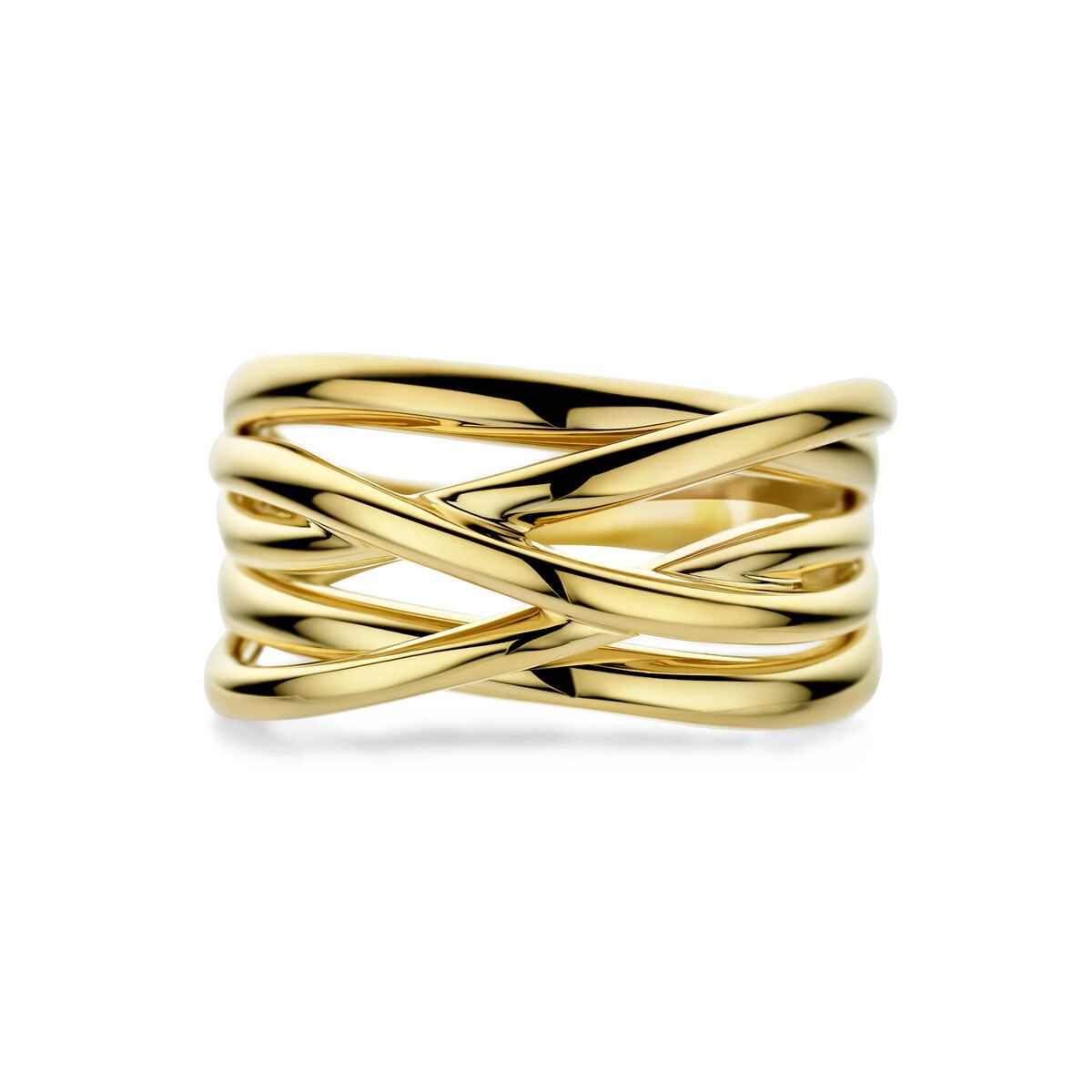 14 Karat Gelbgold Damenring mit breiter Ringschiene von 11 mm