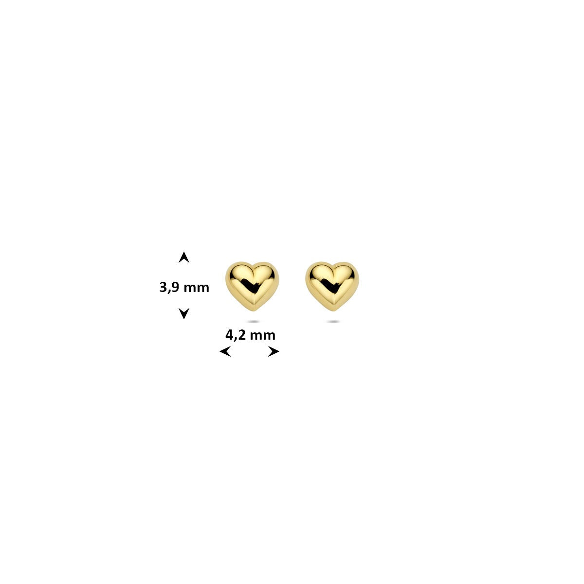9 K Gelbgold-Ohrstecker Herz