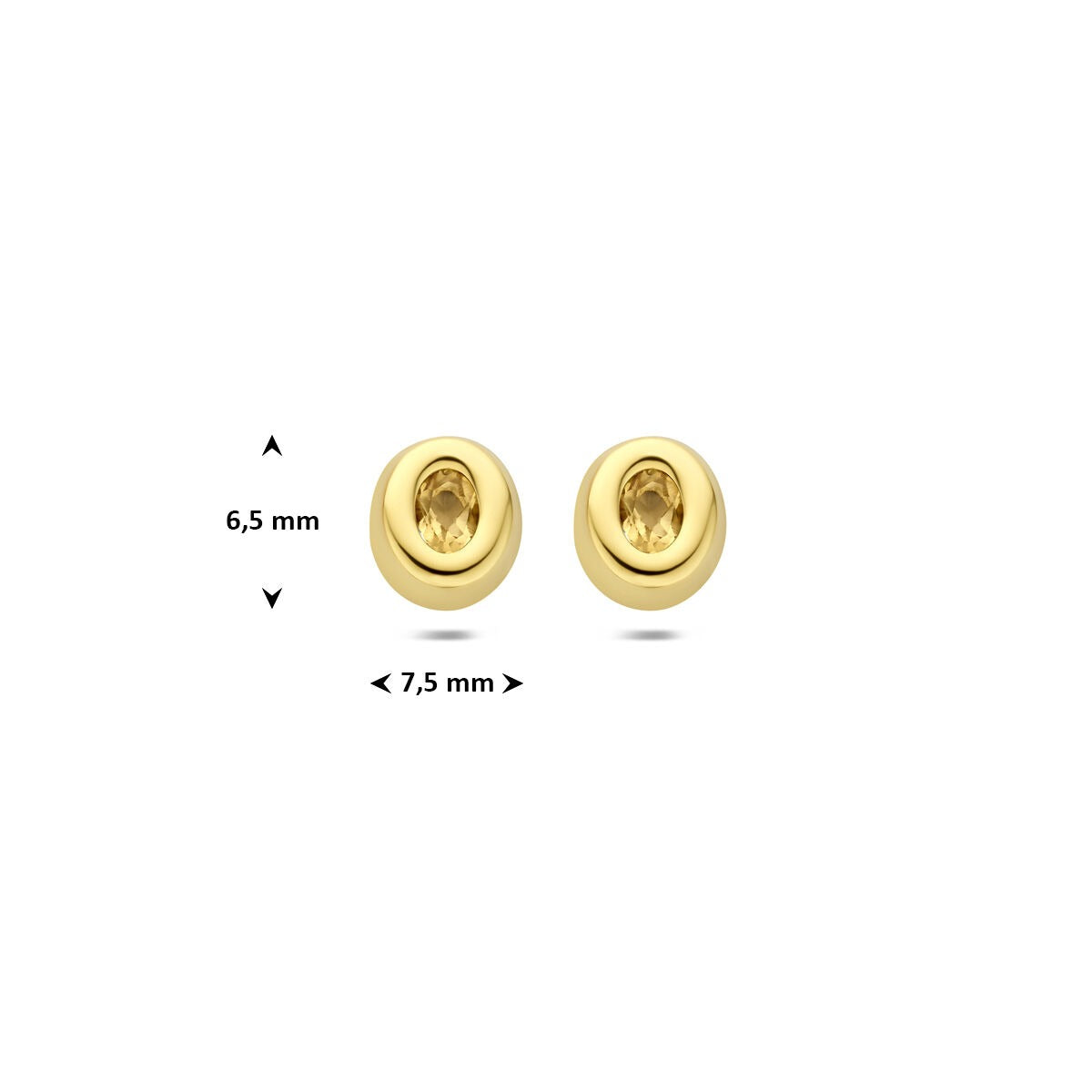 9 Karat Gelbgold Ohrstecker mit Citrin