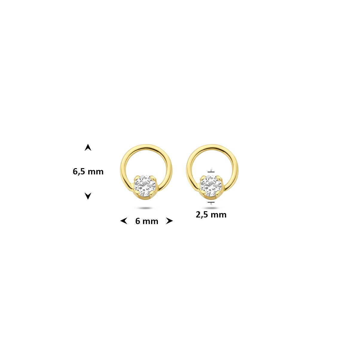 14 Karat Gelbgold Ohrstecker mit im Labor gezüchtetem Diamanten 0,13 kt