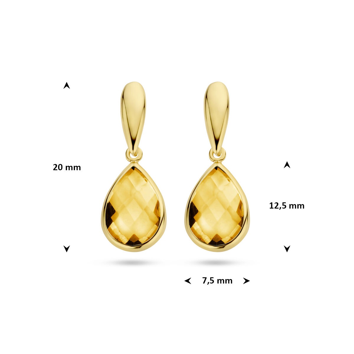 9 Karat Gelbgold-Ohrhänger mit Citrin