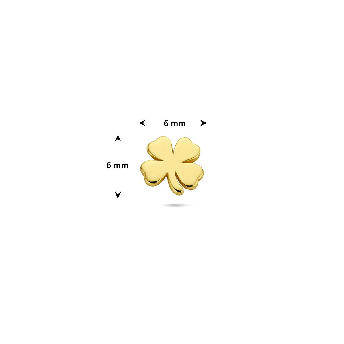 Vergoldetes Silber-Flat-Back-Piercing Klee – 925er Silber
