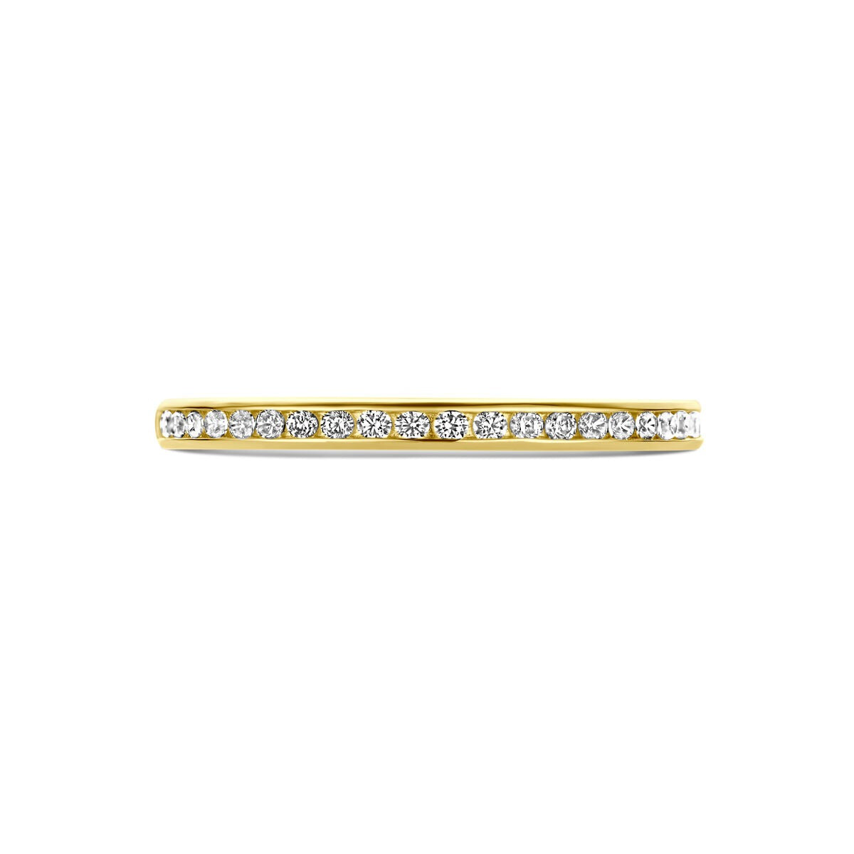 9 Karat Gelbgold-Beisteckring mit Zirkonia