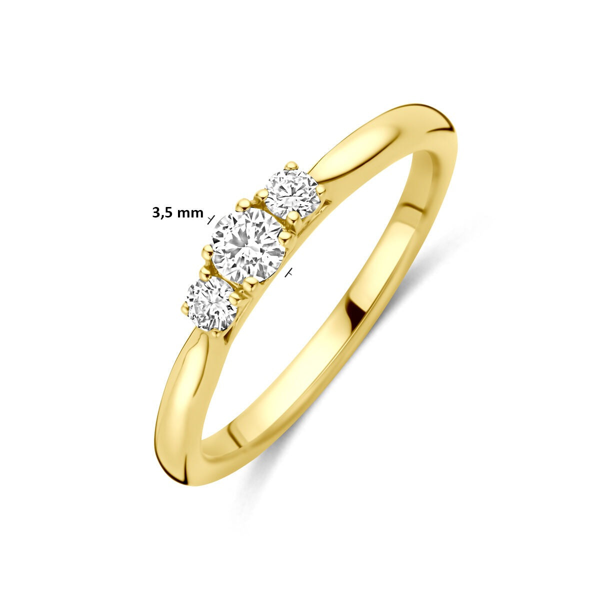 14k Gelbgoldring mit 0,26ct im Labor gezüchtetem Diamant