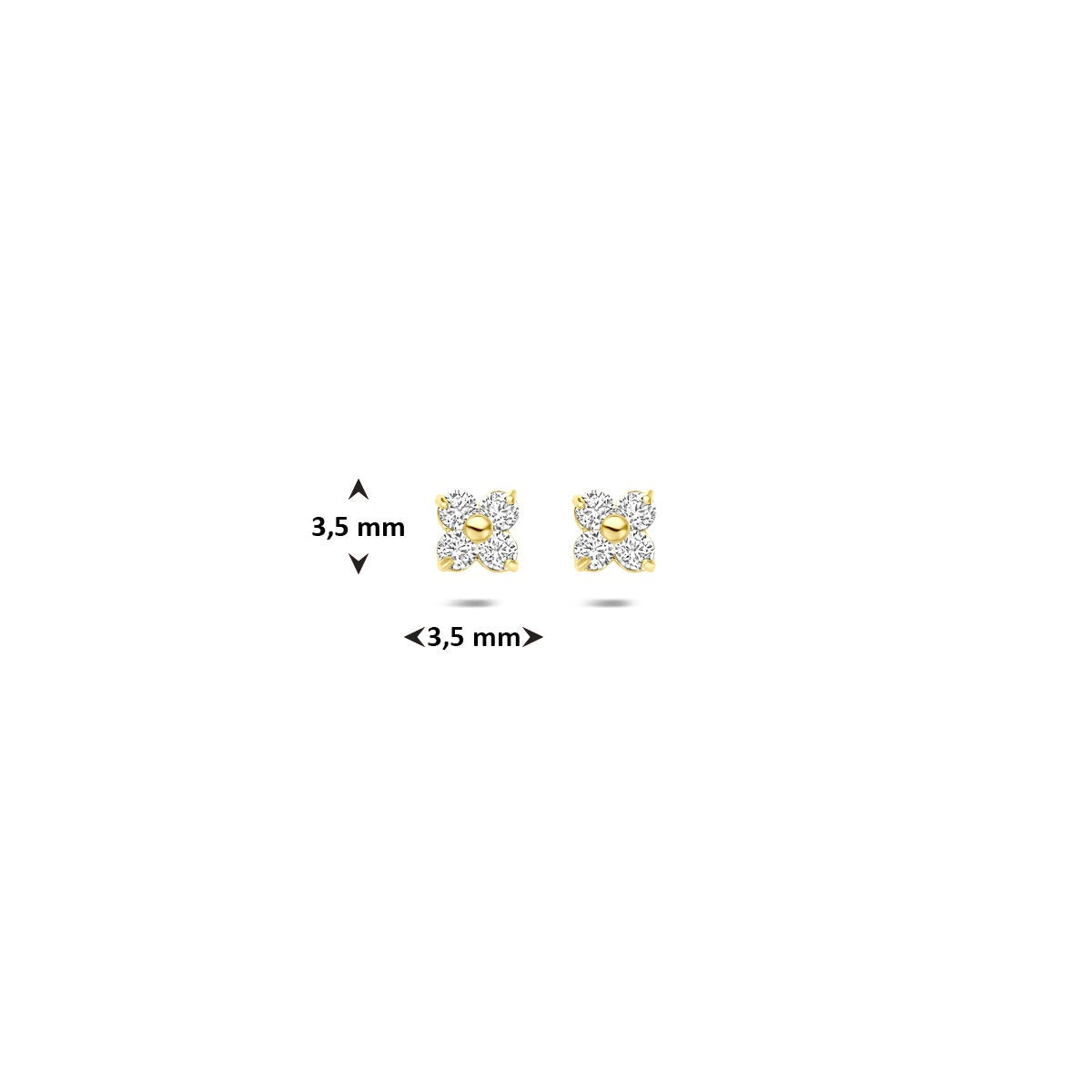 9 Karat Gelbgold Ohrstecker Blüte mit Zirkonia