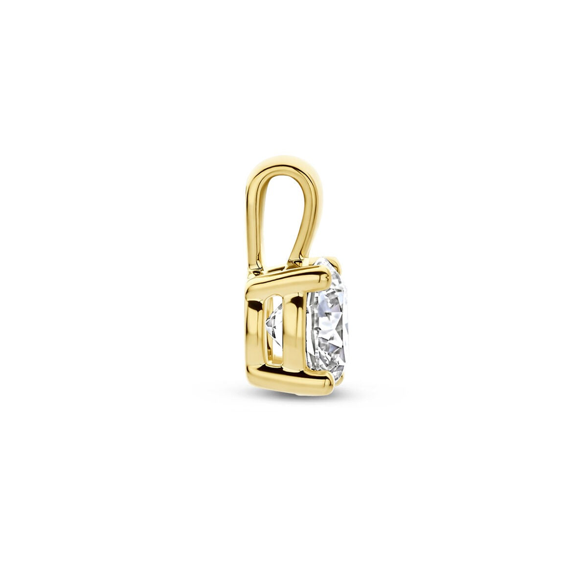 14k Gelbgoldanhänger mit im Labor gezüchtetem Diamanten – Brillantschliff 0.50 ct