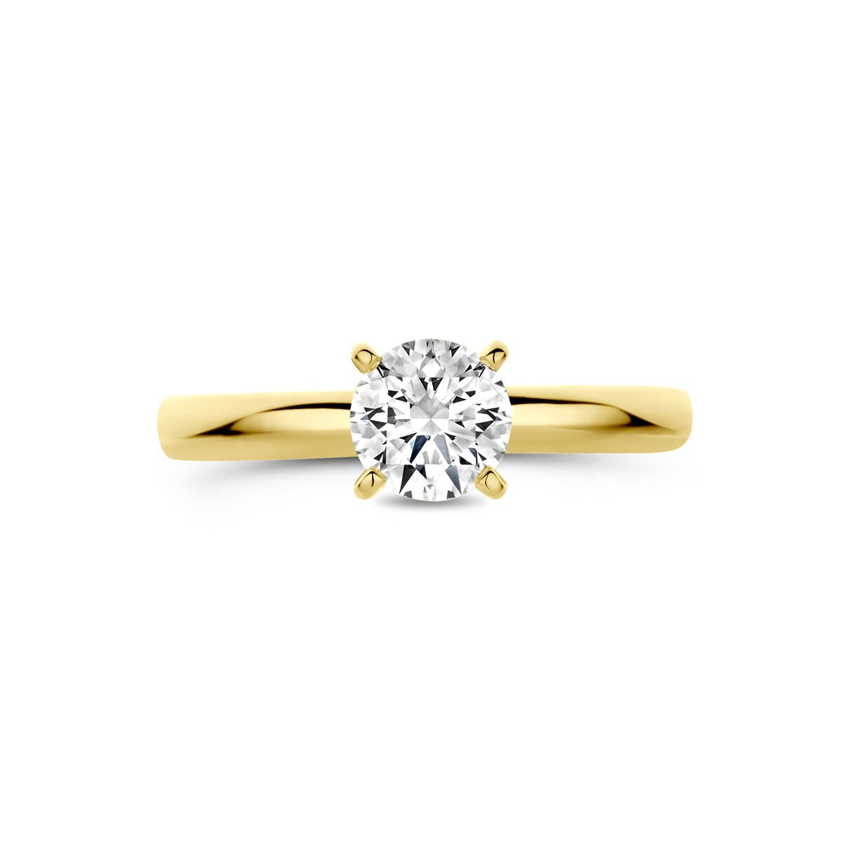 14k Gelbgoldring mit Labor-Diamant 0.75ct
