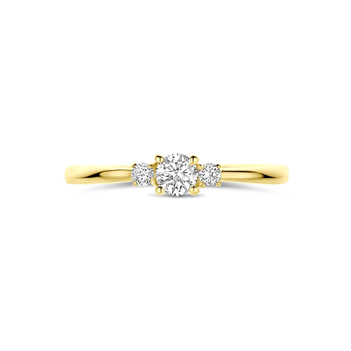 14K Gelbgoldring mit 0,25 ct im Labor gezüchtetem Diamanten
