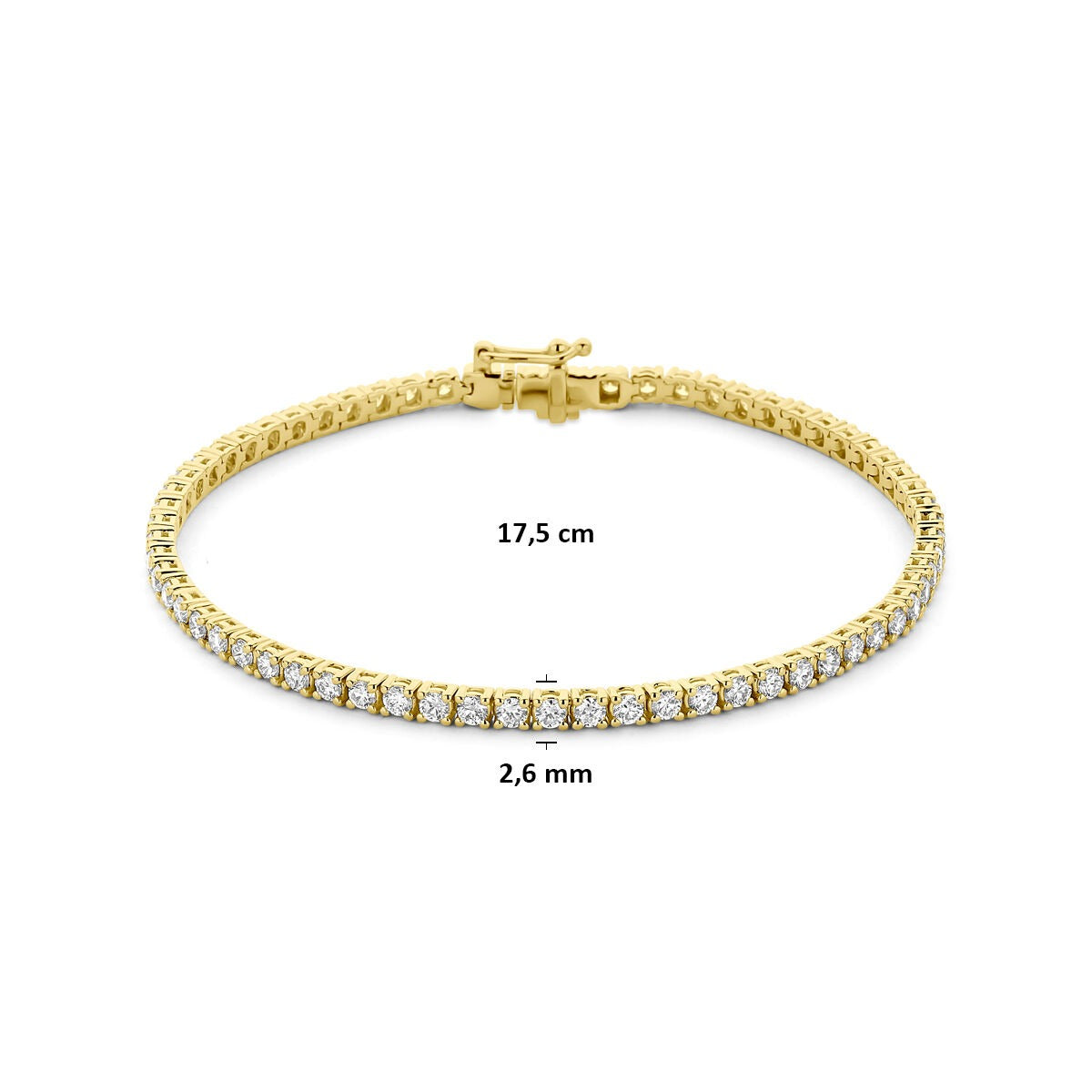 Vergoldetes 925er Silber Tennisarmband mit im Labor gezüchteten Diamanten