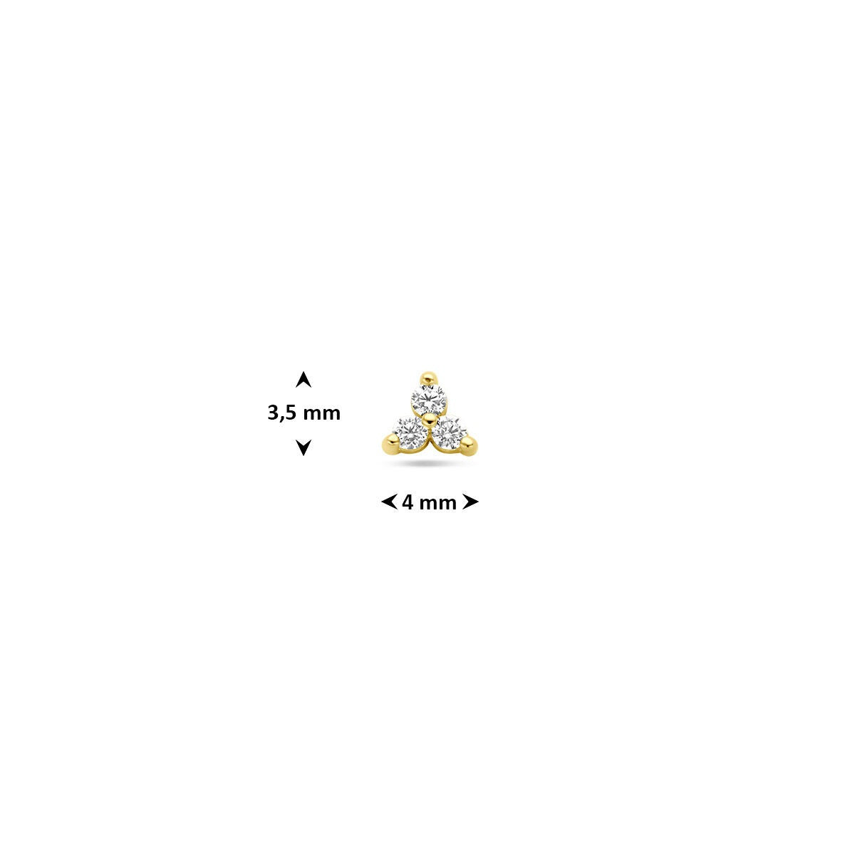 9 Karat Gelbgold Flatback Piercing mit Zirkonia