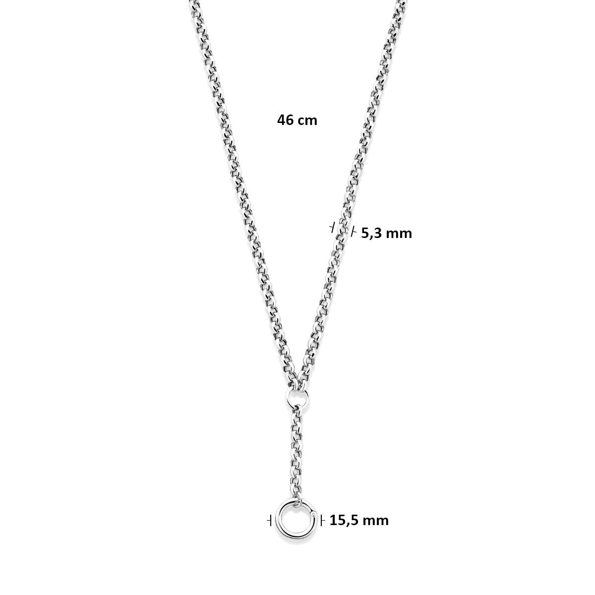 Rhodiniertes 925er Silber Y-Collier mit Verbinder 46 cm