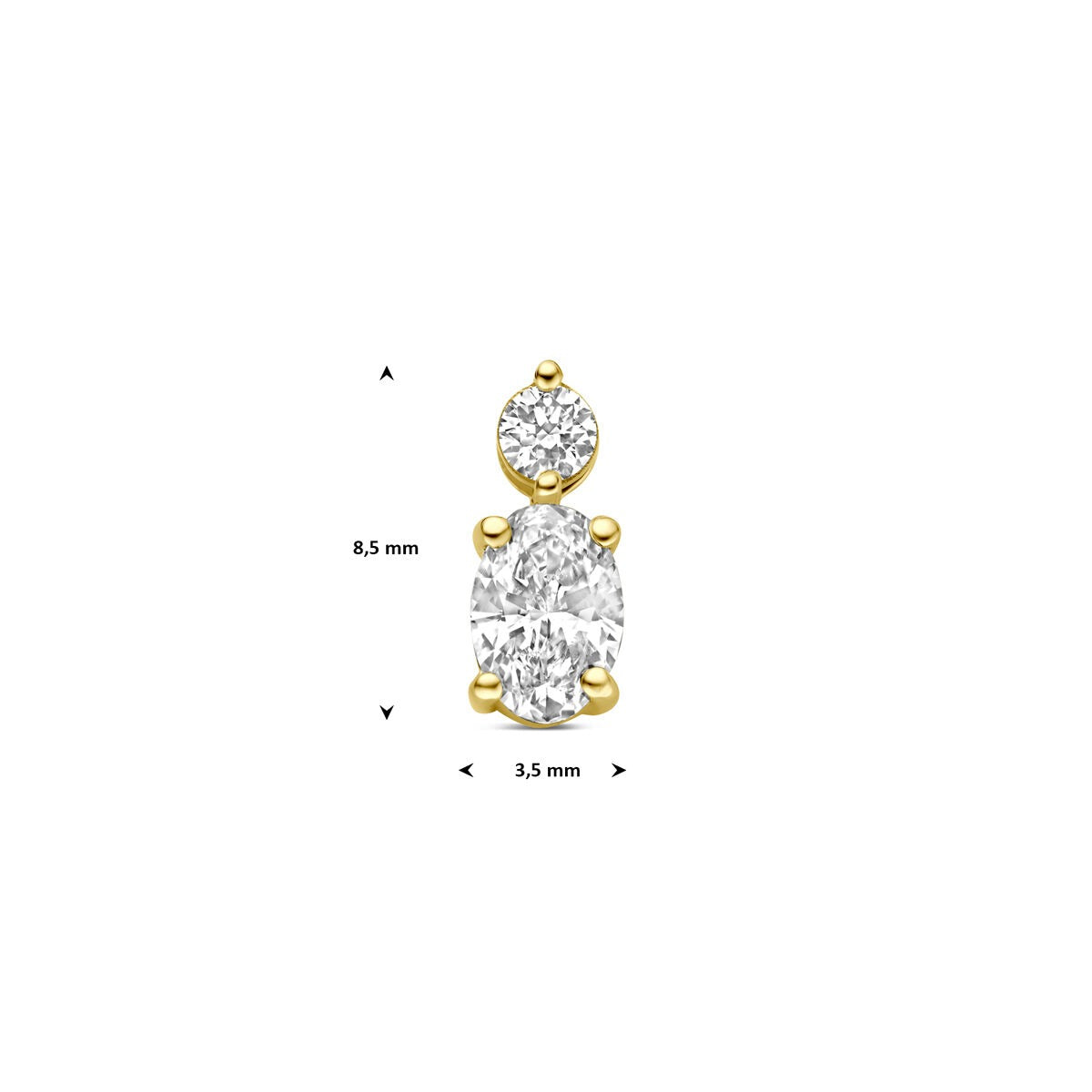14k Gelbgoldanhänger mit im Labor gezüchtetem Diamanten