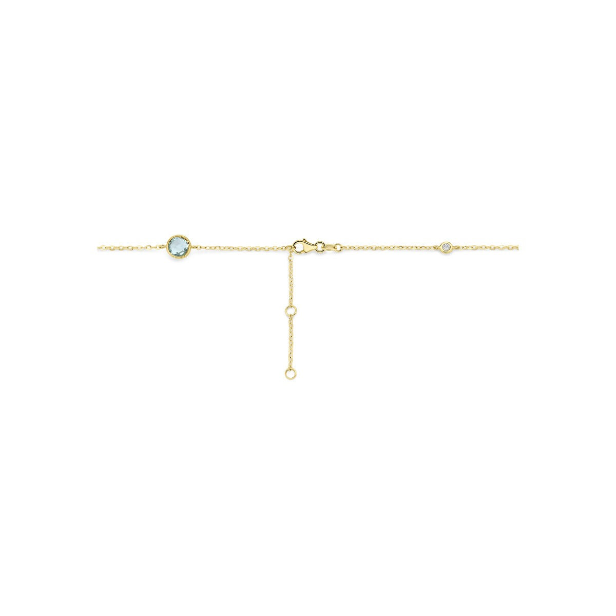 Halskette aus 14 Karat Gelbgold mit Citrin, Amethyst, Topas und Diamant 0,25 ct