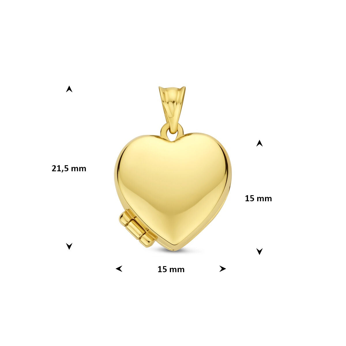 9 Karat Gelbgold Herzmedaillon 15 mm