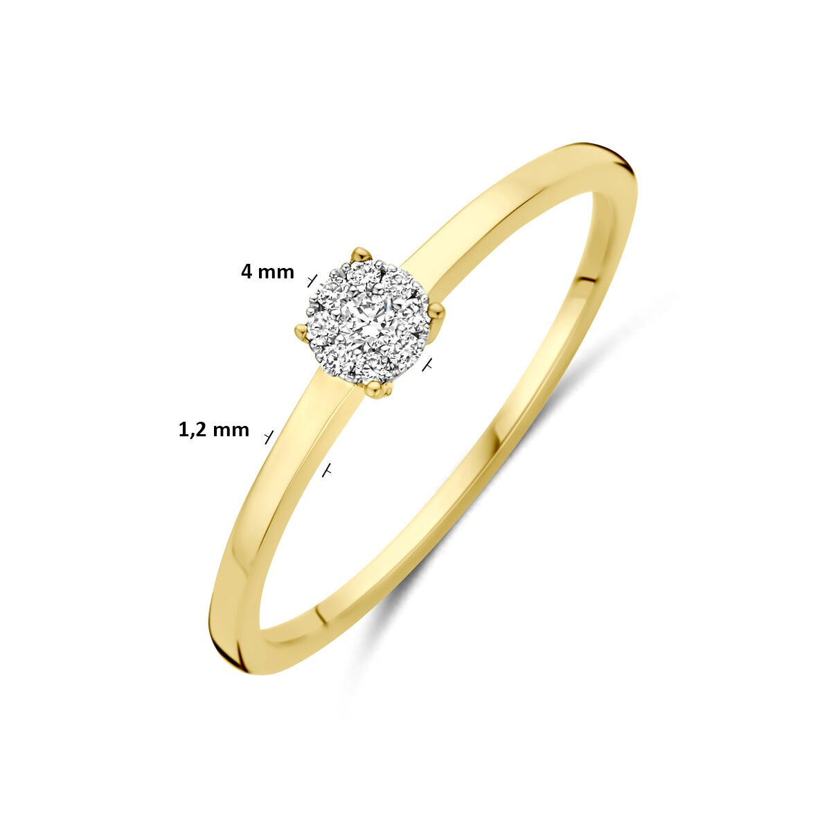 14k Bicolor-Goldring mit Diamant 0,06ct