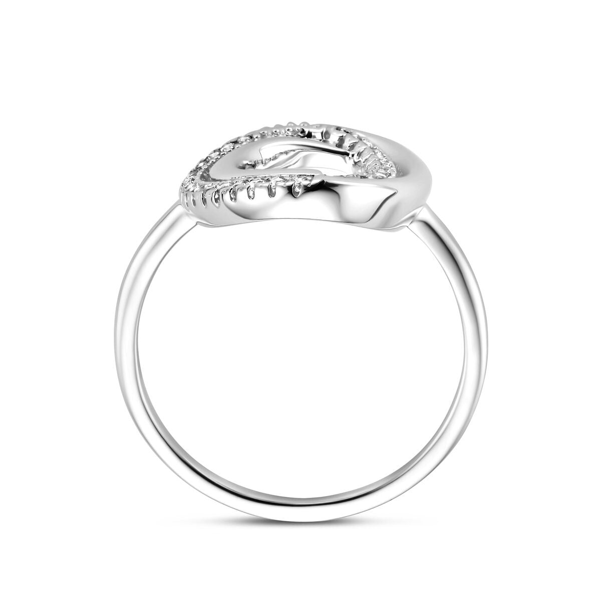 Damenring aus Silber mit Zirkonia – breites Design 16 mm