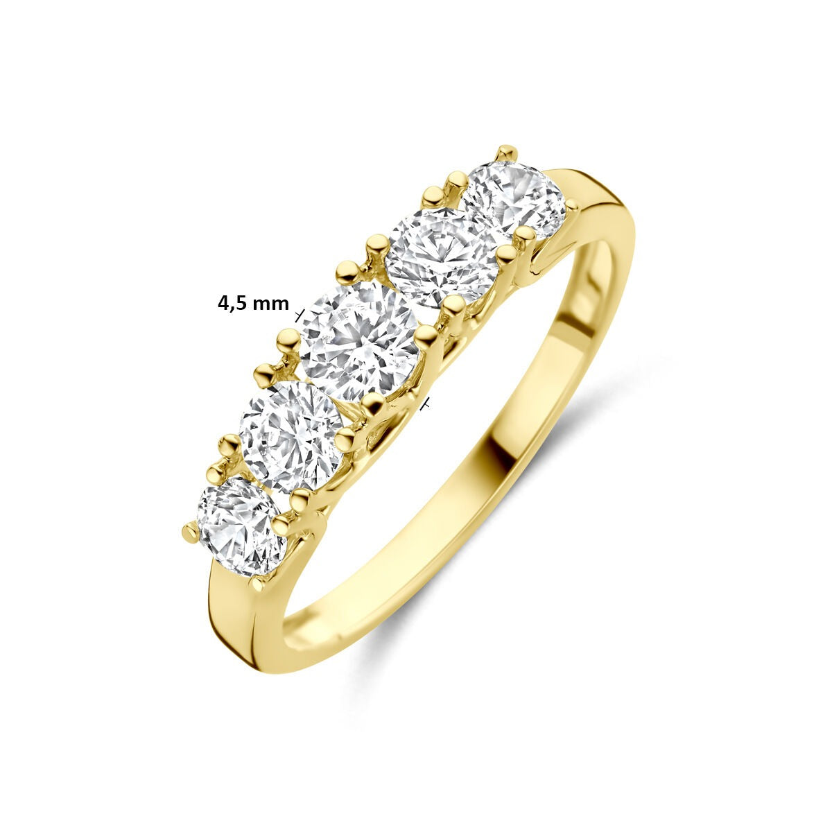 Goldener Damenring mit Zirkonia – 14 Karat Gelbgold