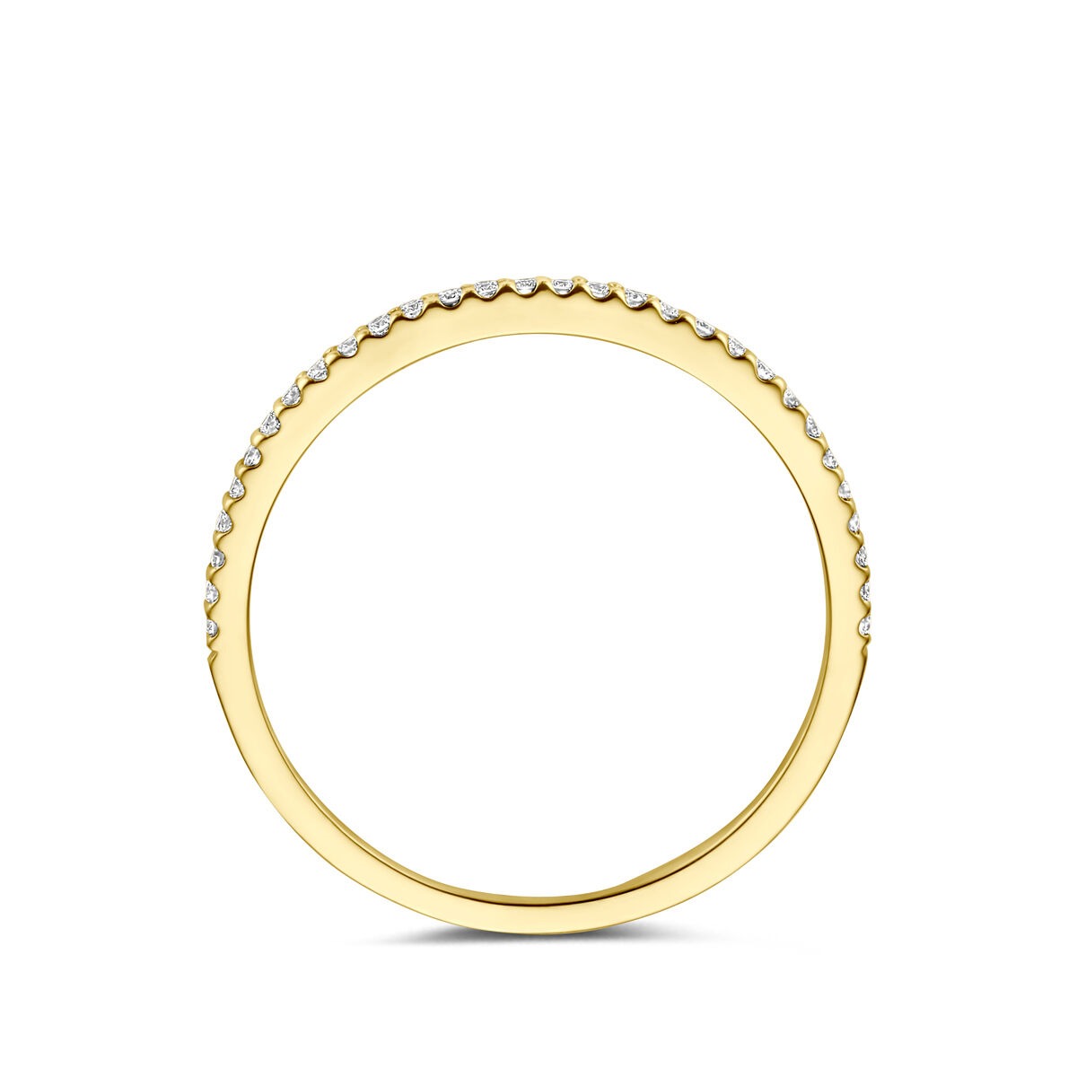 14k Gelbgold Damenring mit Diamant – feiner Alliance-Ring