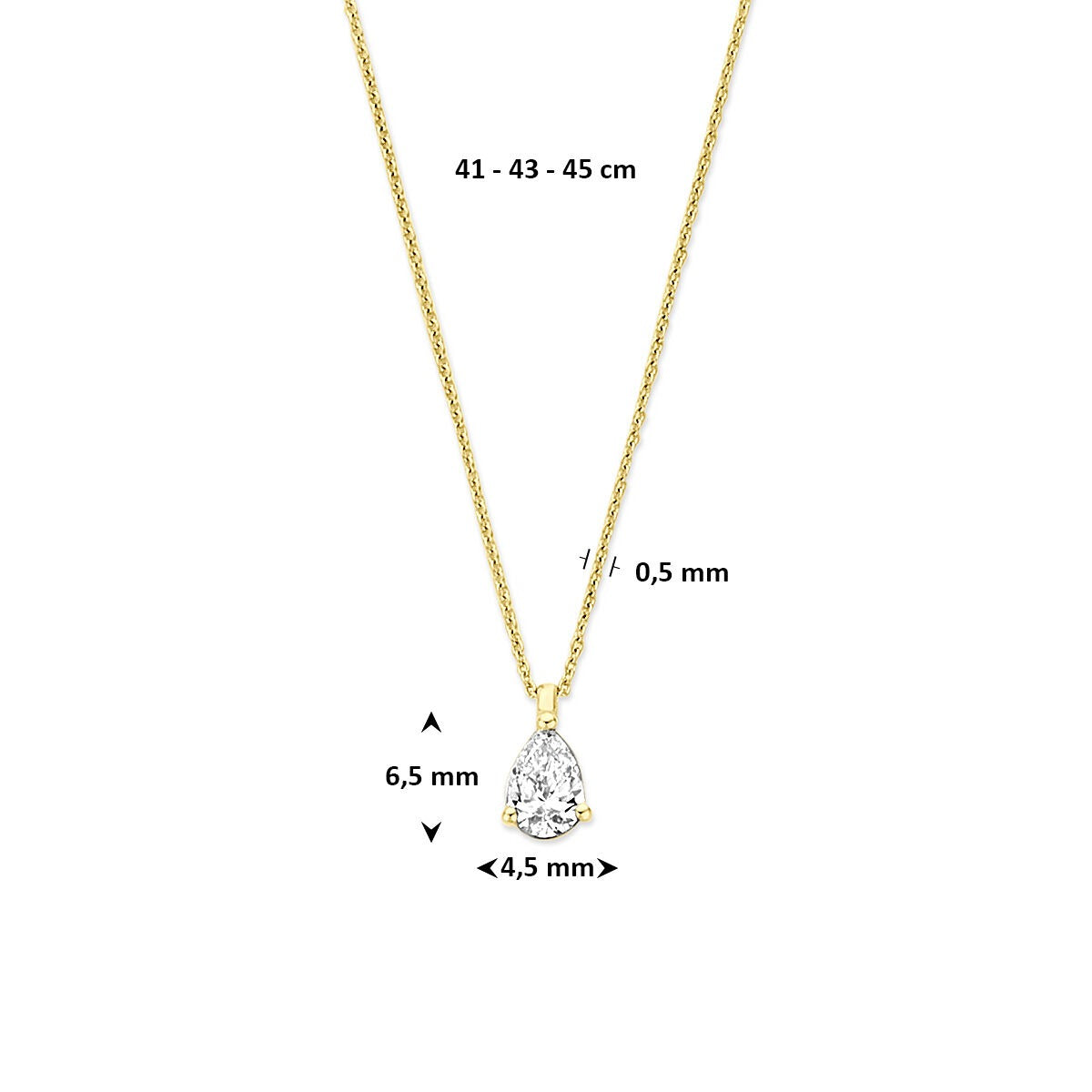 14K Goldkette mit im Labor gezüchtetem Diamant