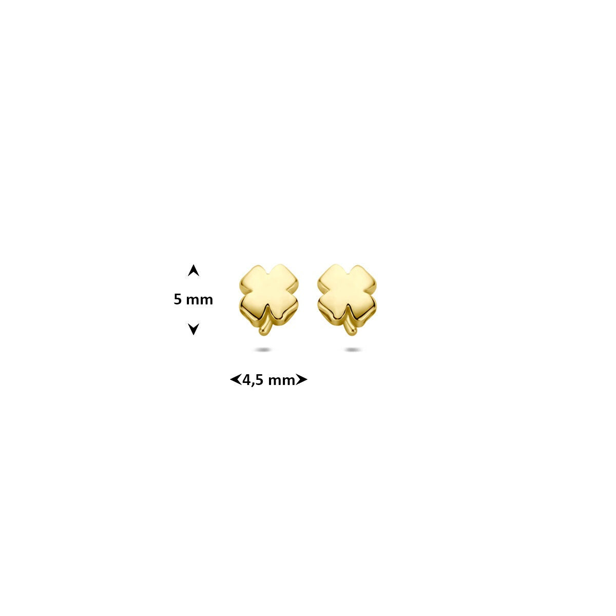 14 Karat Gelbgold Kleeblatt-Ohrstecker