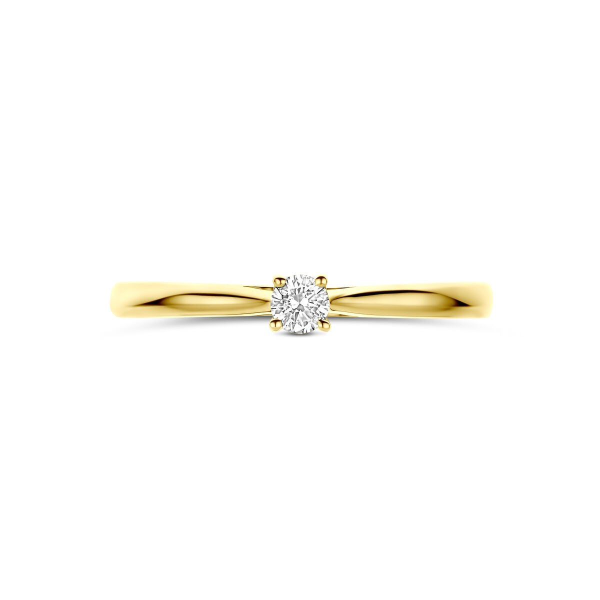 14 Karat Gelbgoldring mit 0,10ct Labor-Diamant